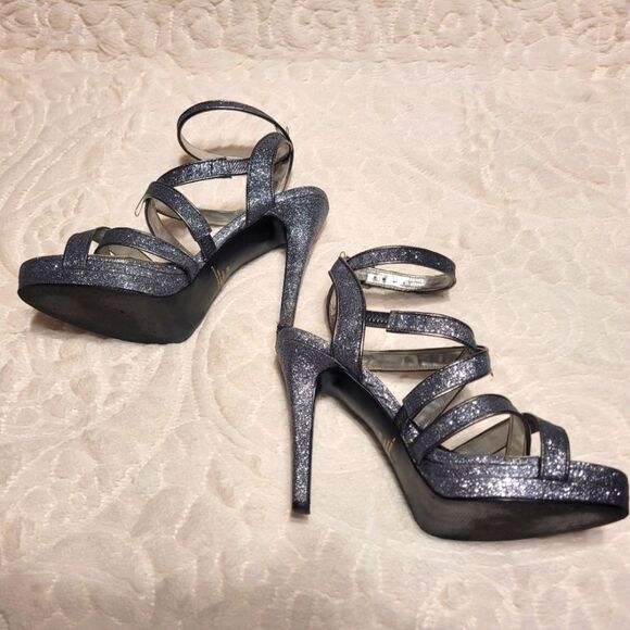 Diba Strappy Sandals Metallic Glitter Stilleto Heels Platform Tenith II Size 8M - Picture 5 of 14